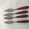 Manufactor Direct sale 4 Diamond Curved Squeegee Mexican knife tool Wooden handle Stainless steel Ink Knife wholesale